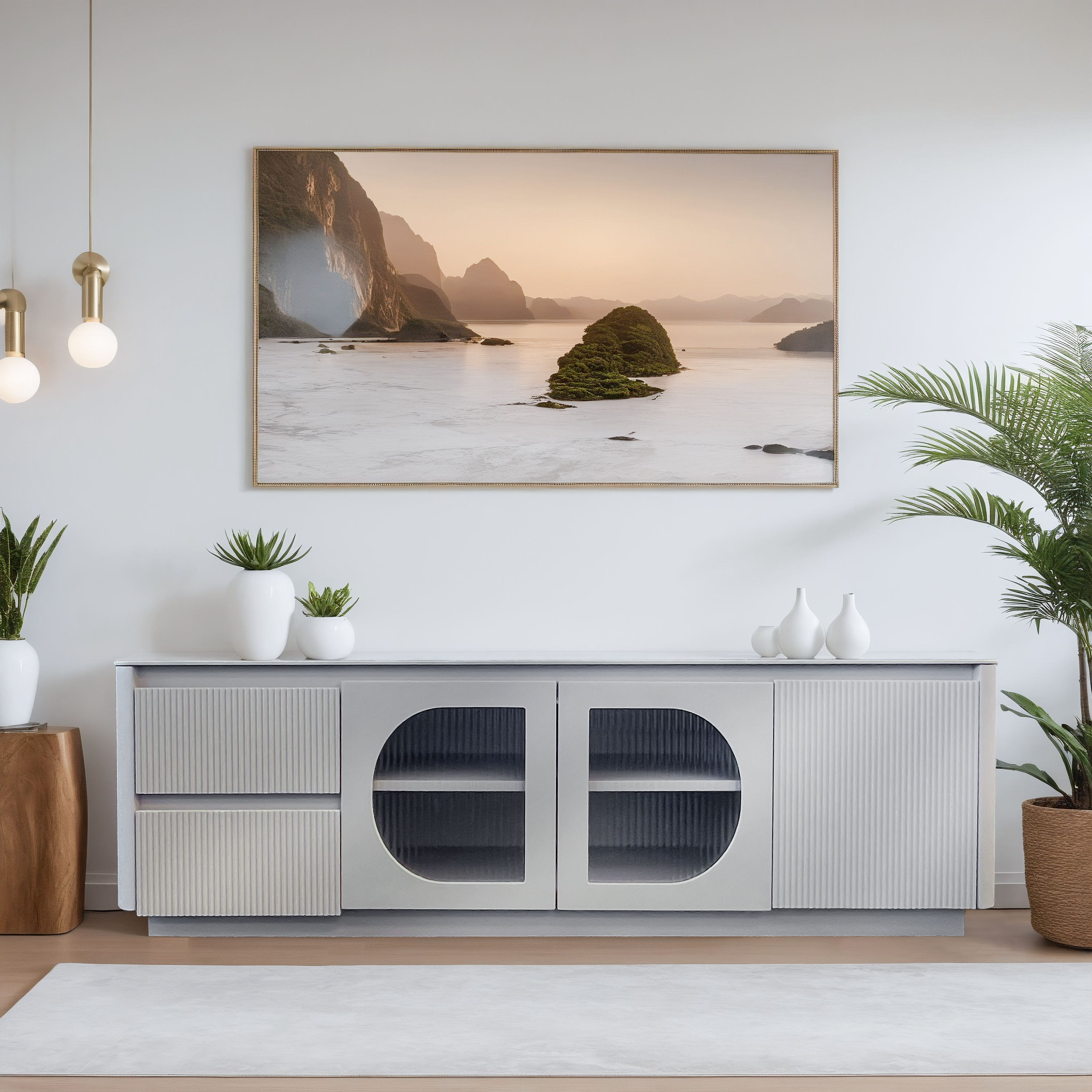 Brük TV Stand, 2M, Khaki Grey