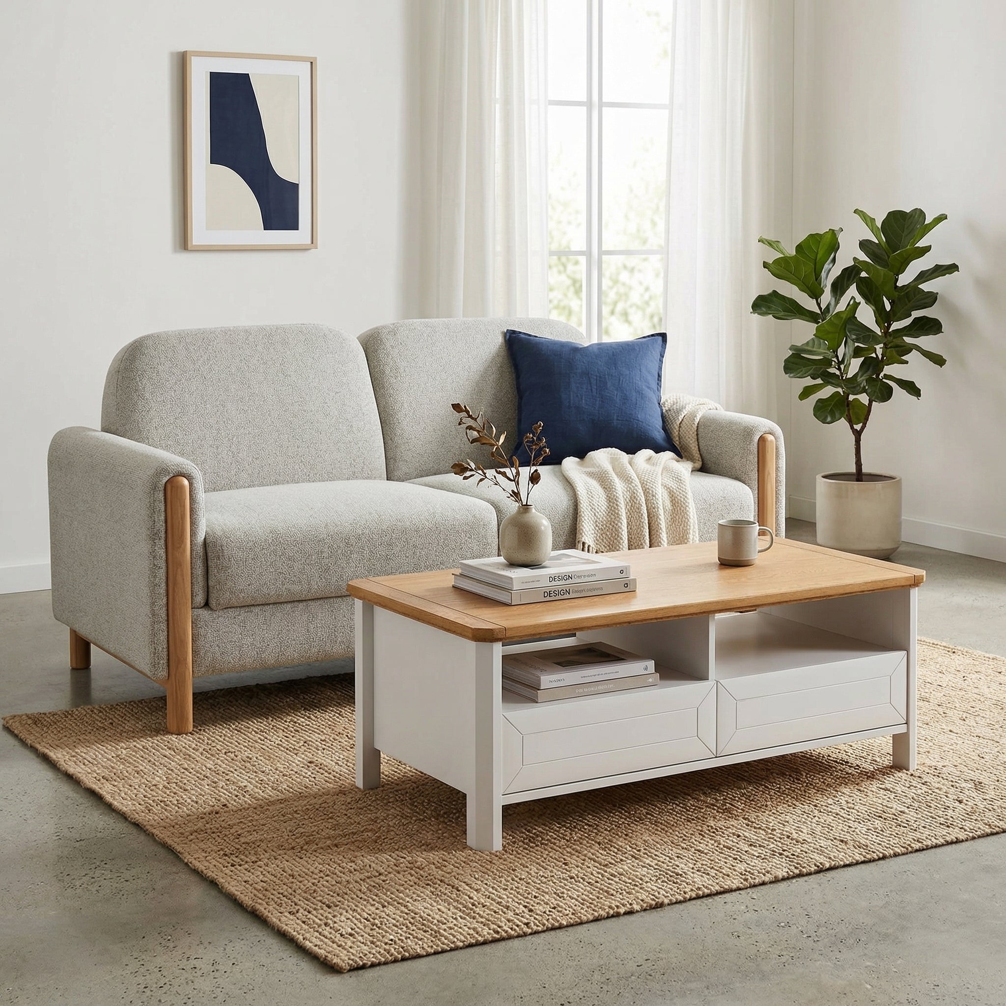 Eira Two Seater Sofa, Beige
