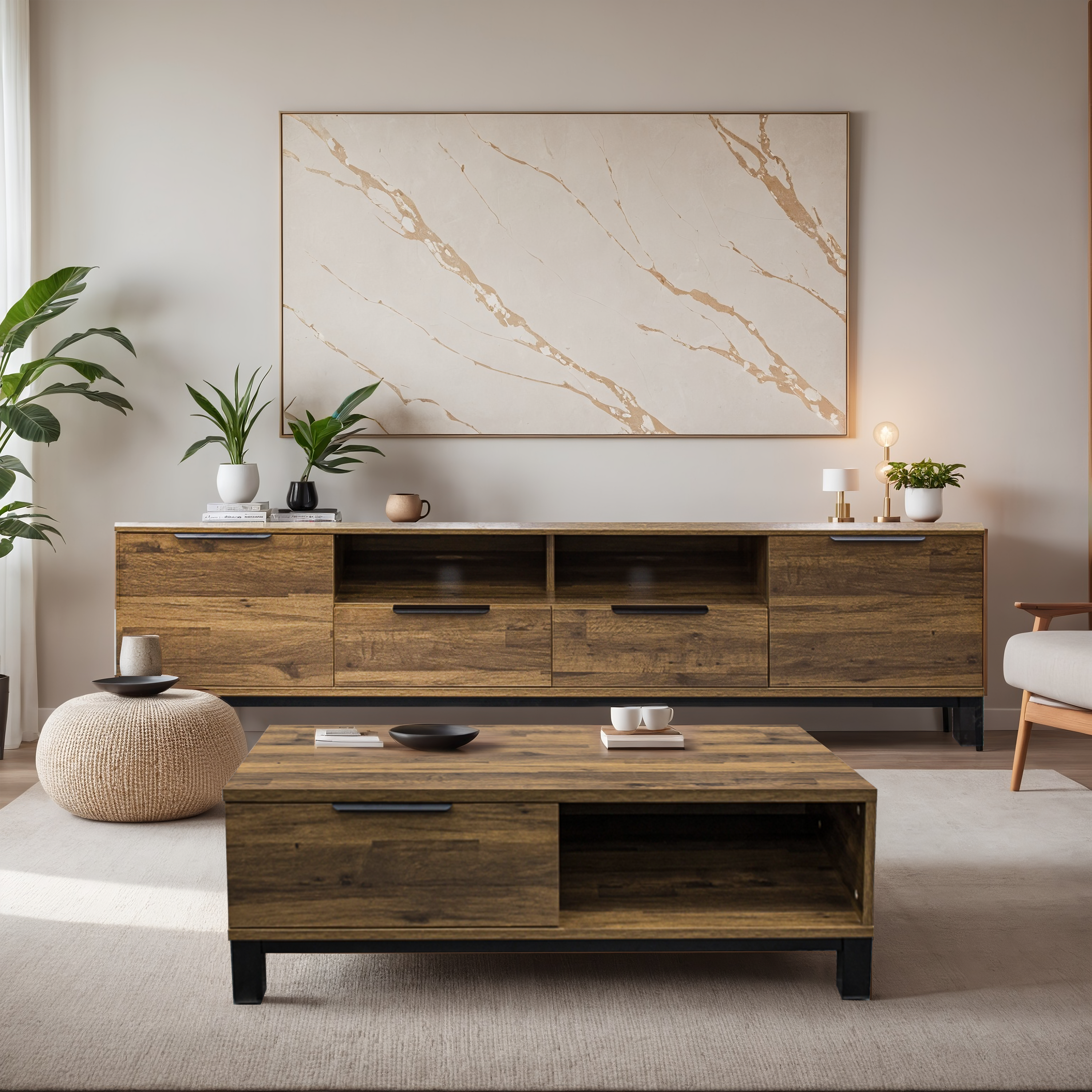 Halda Coffee Table, Elmwood, 1.1M