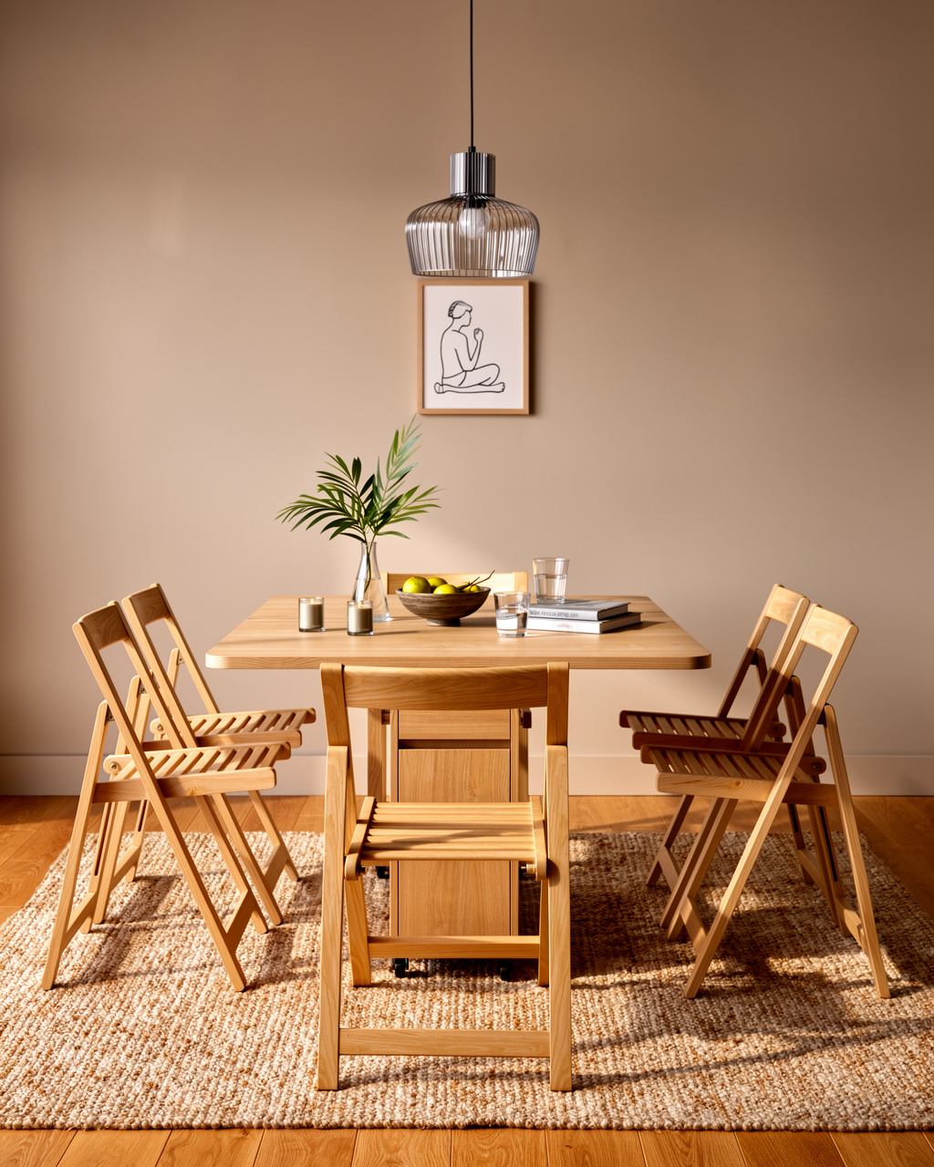 Lekka Foldable Dining Table, 1.4M, Oak