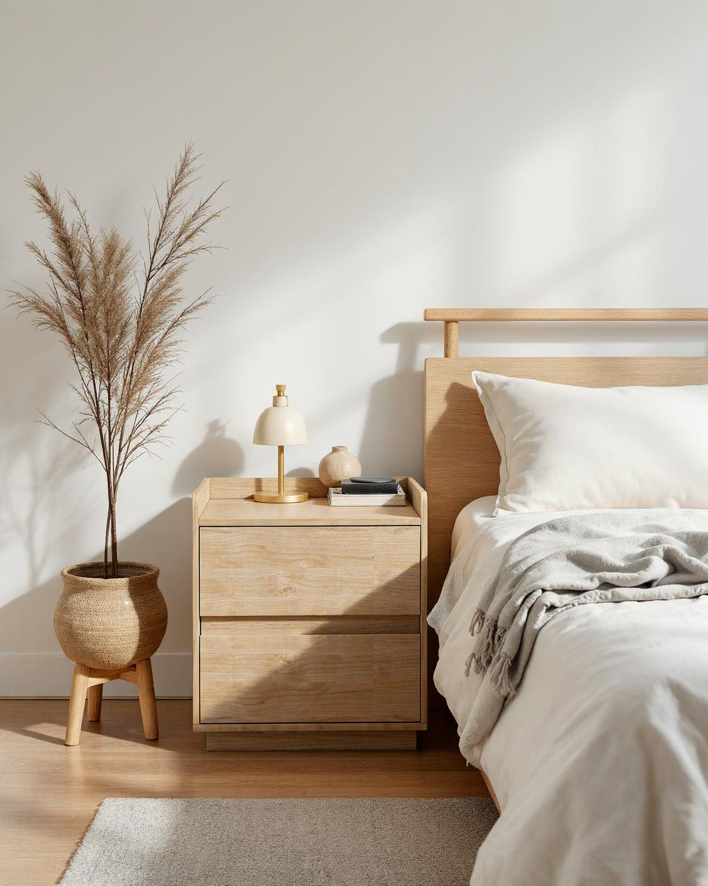 Niso Bedside Table, Oak