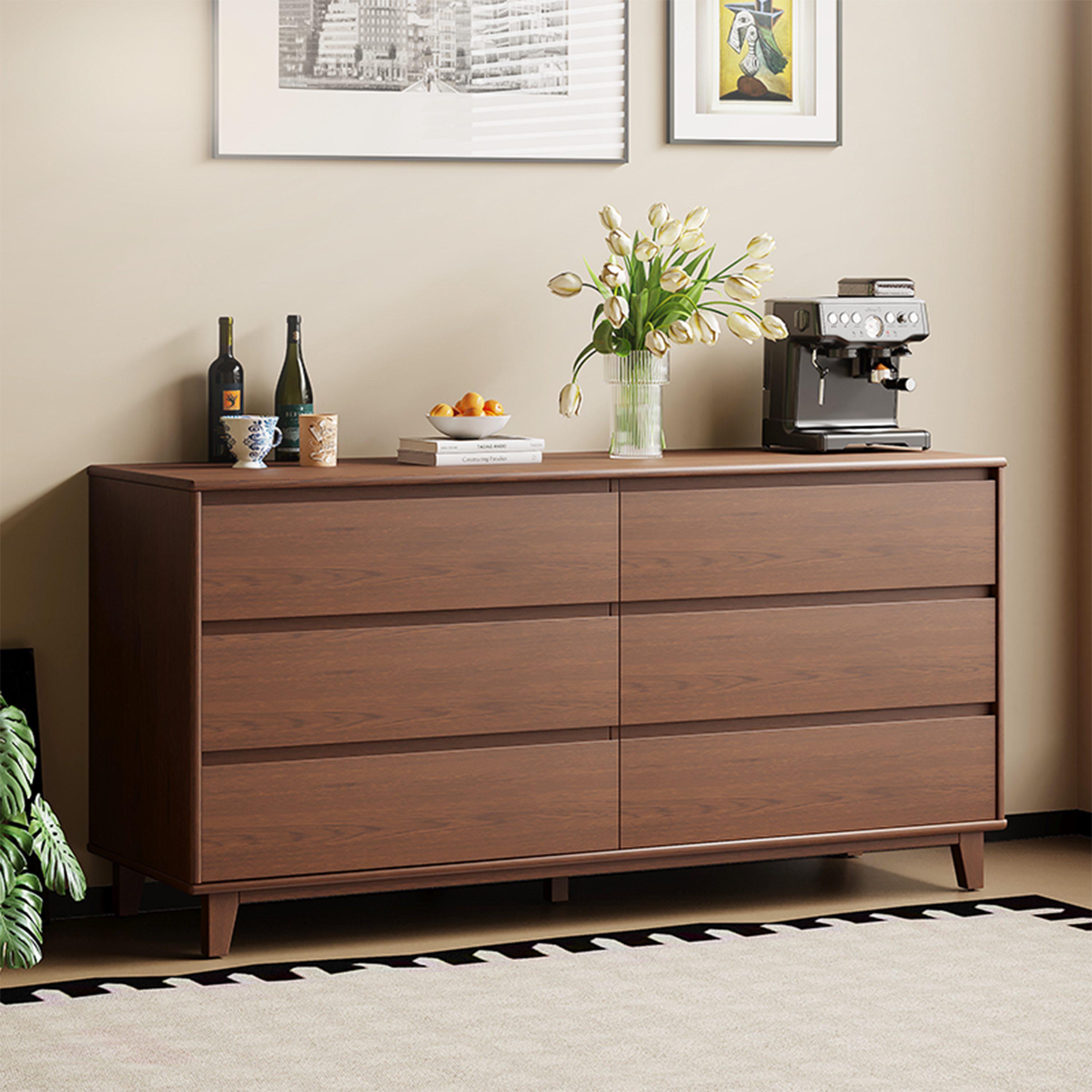 Ørel 6 Drawers Chest, Claro Walnut
