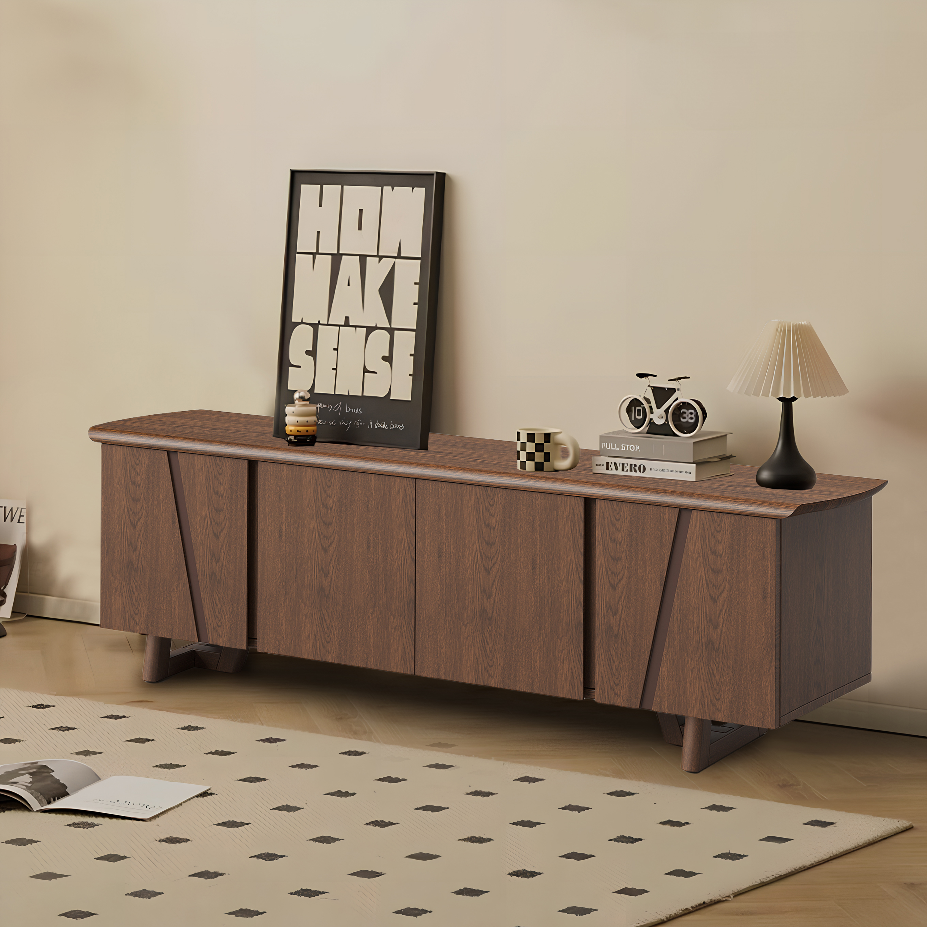 Ørel Classic TV Stand, 1.6M, Claro Walnut