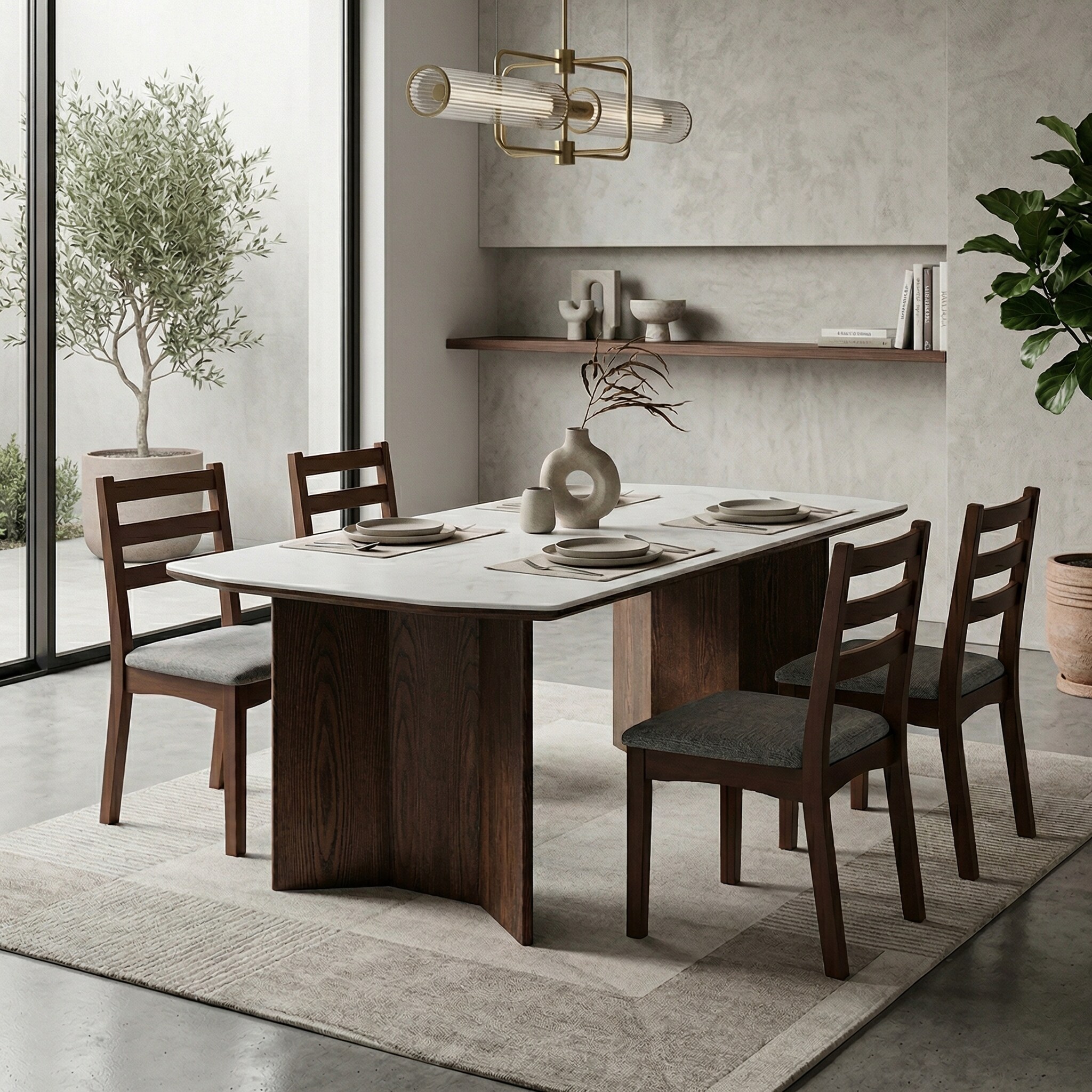 Ørel Microcrystalline stone-top Dining Table 1.8M