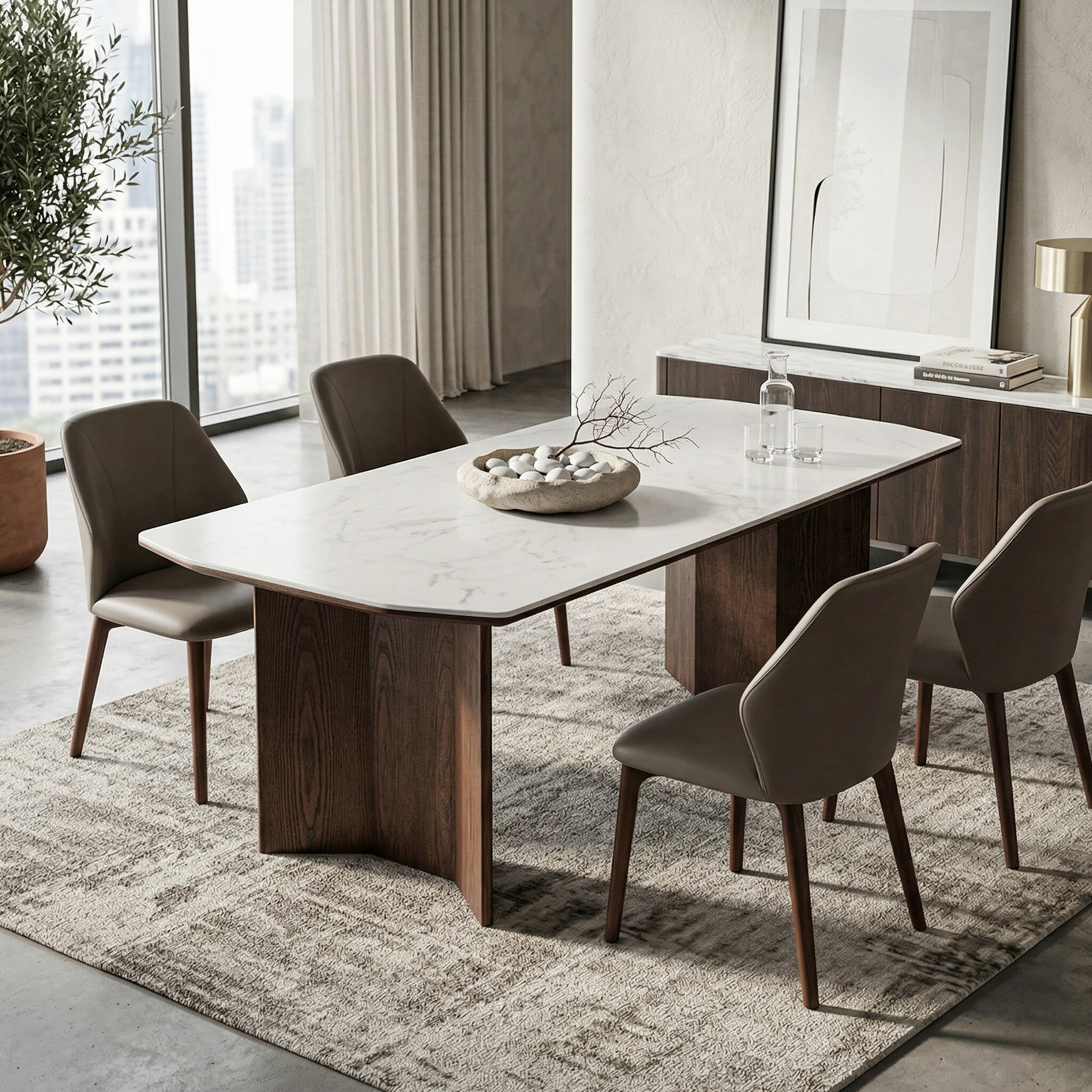Ørel Microcrystalline stone-top Dining Table 2.2M