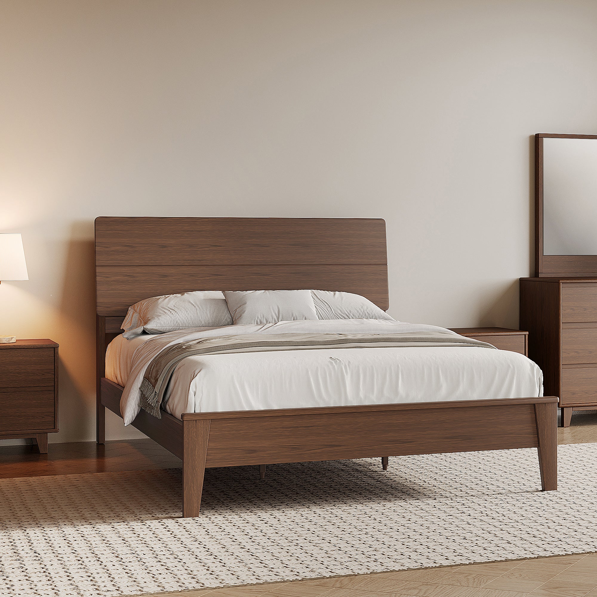 Ørel Solidwood Bedframe, Super King, Claro walnut