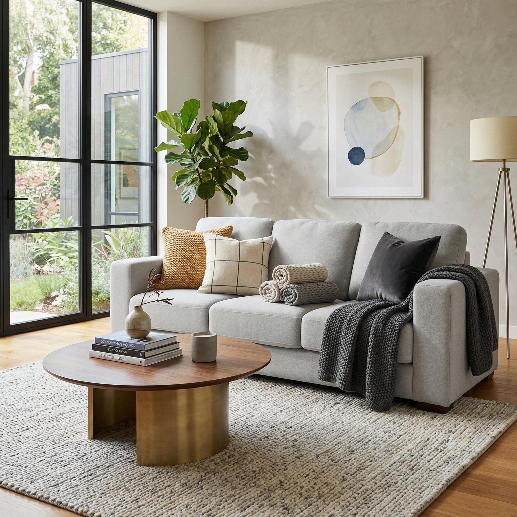 Ösa Fabric Three seater Sofa, Light Grey