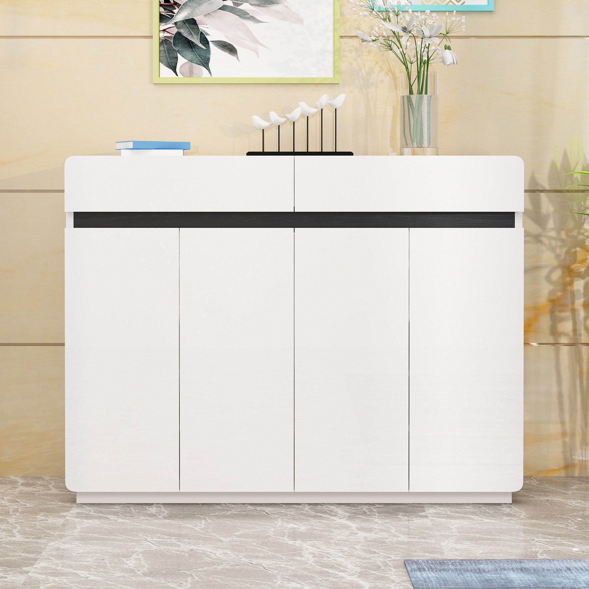 Pådu 4 Door Shoe Cabinet With 2 Drawers