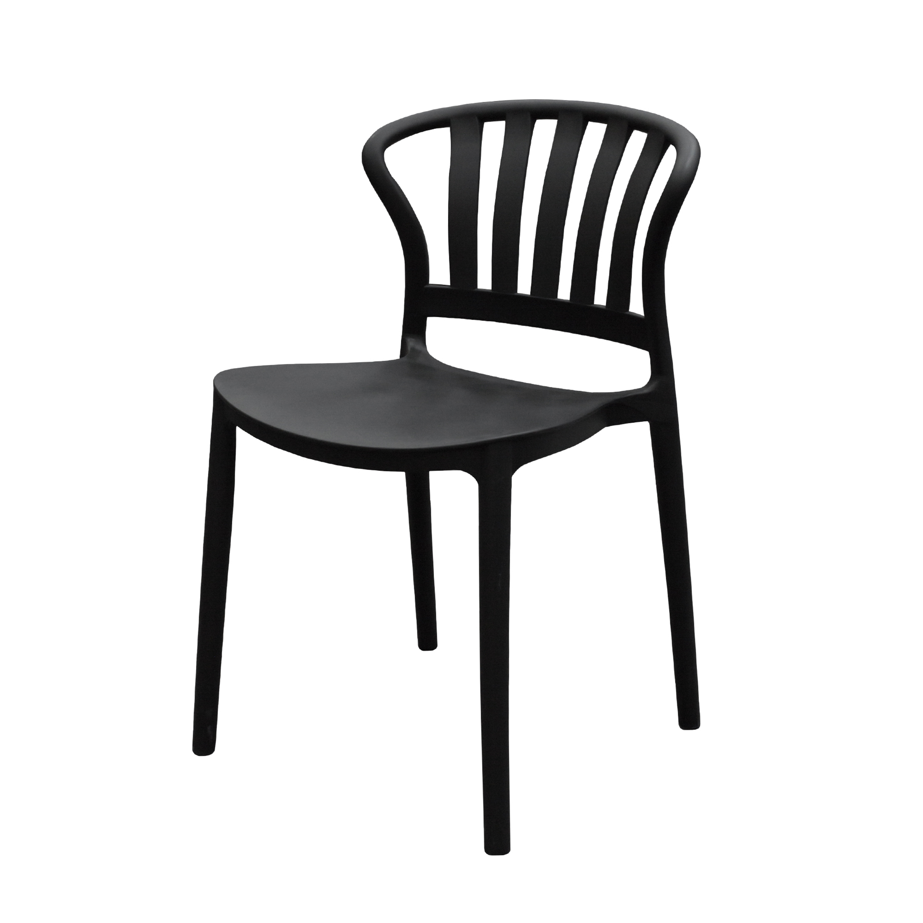 Säke Stackable Dining Chair, Black, Set of 4