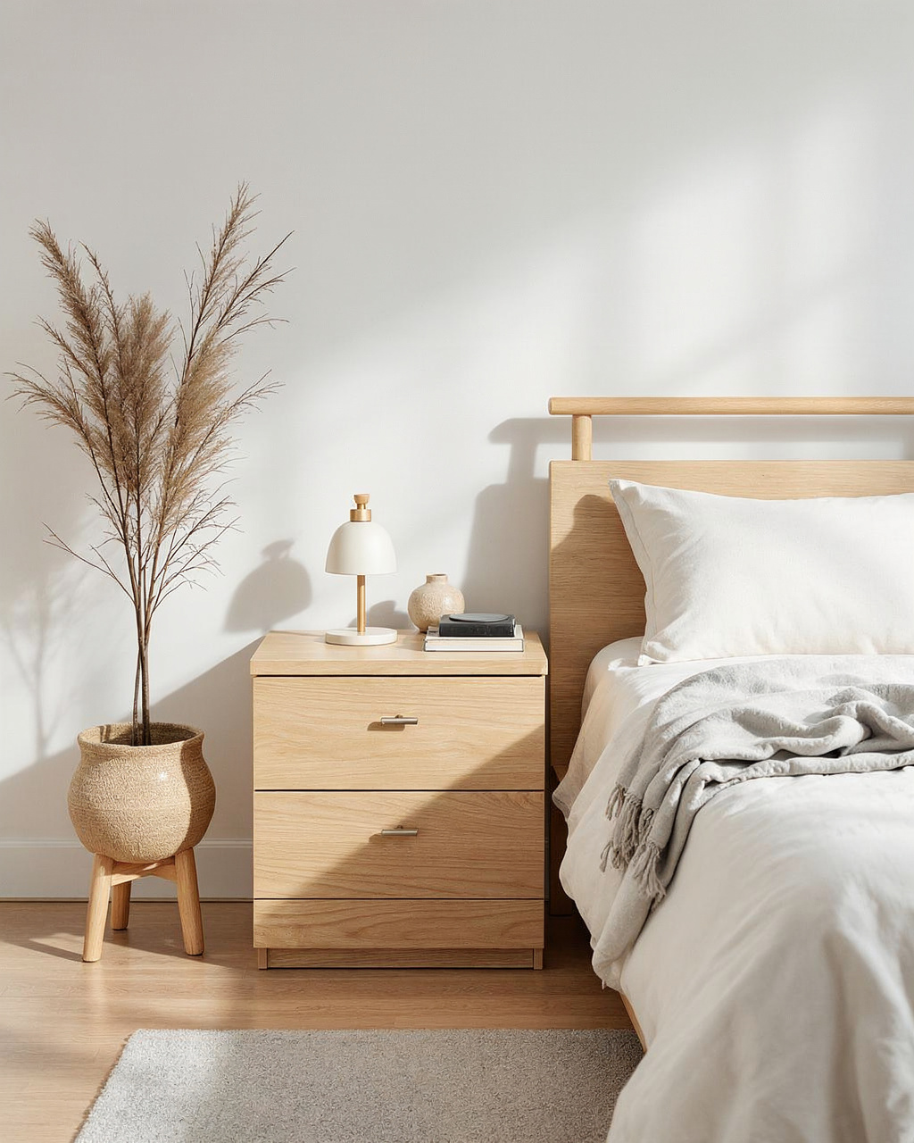 Sølve 2-drawer Bedside Table, Oak