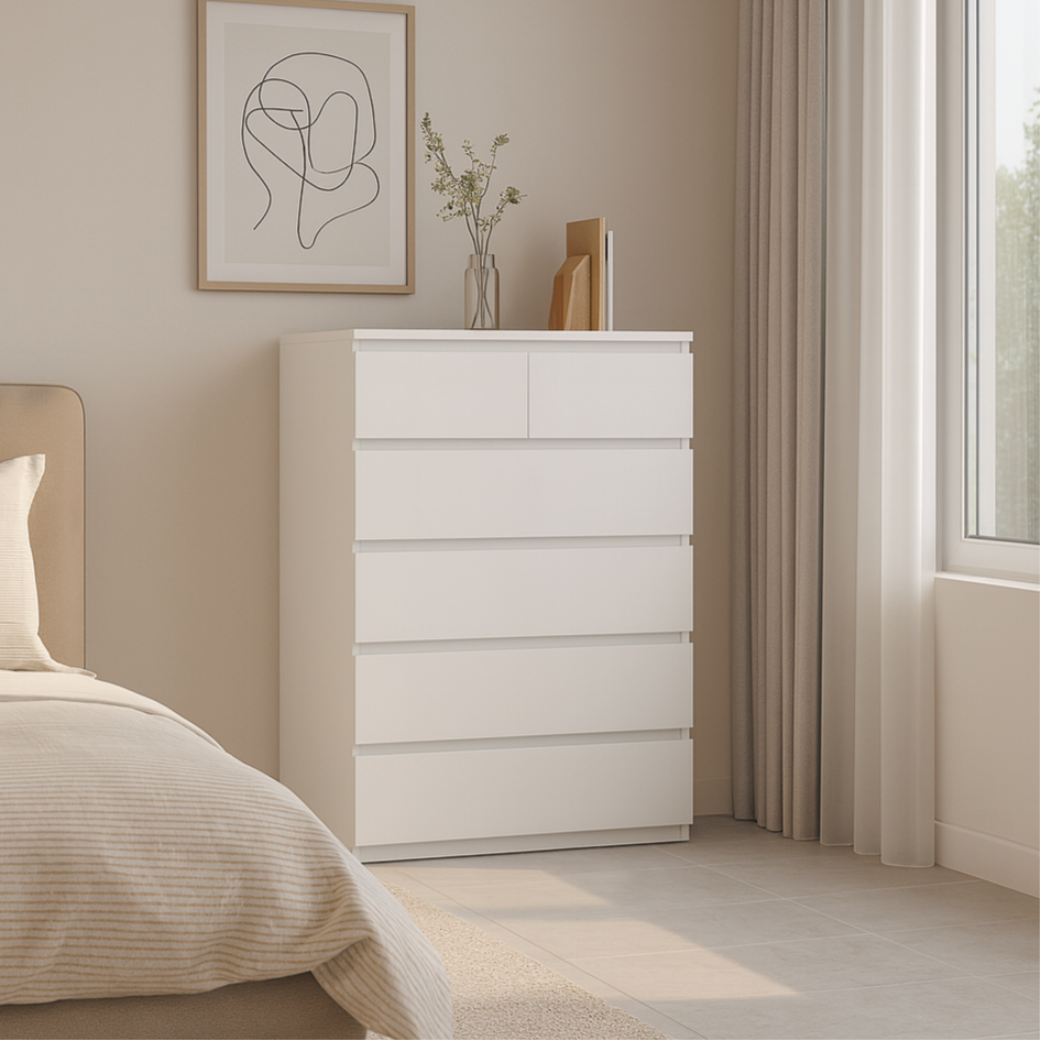 Stödd 2 over 4 Drawer Tallboy, White