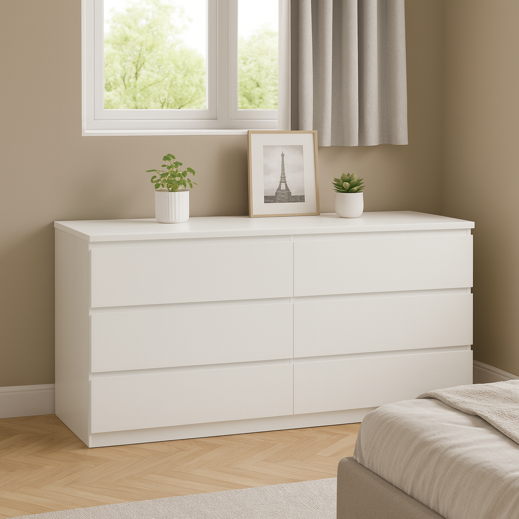 Stödd 6 Drawers Chest, White