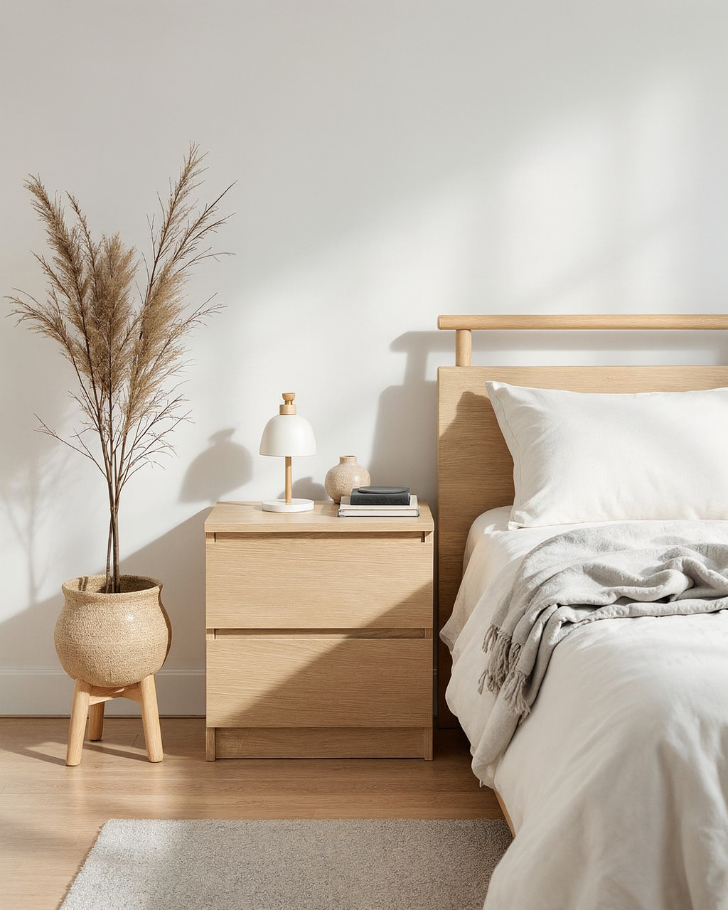 Stödd Bedside Table, Oak