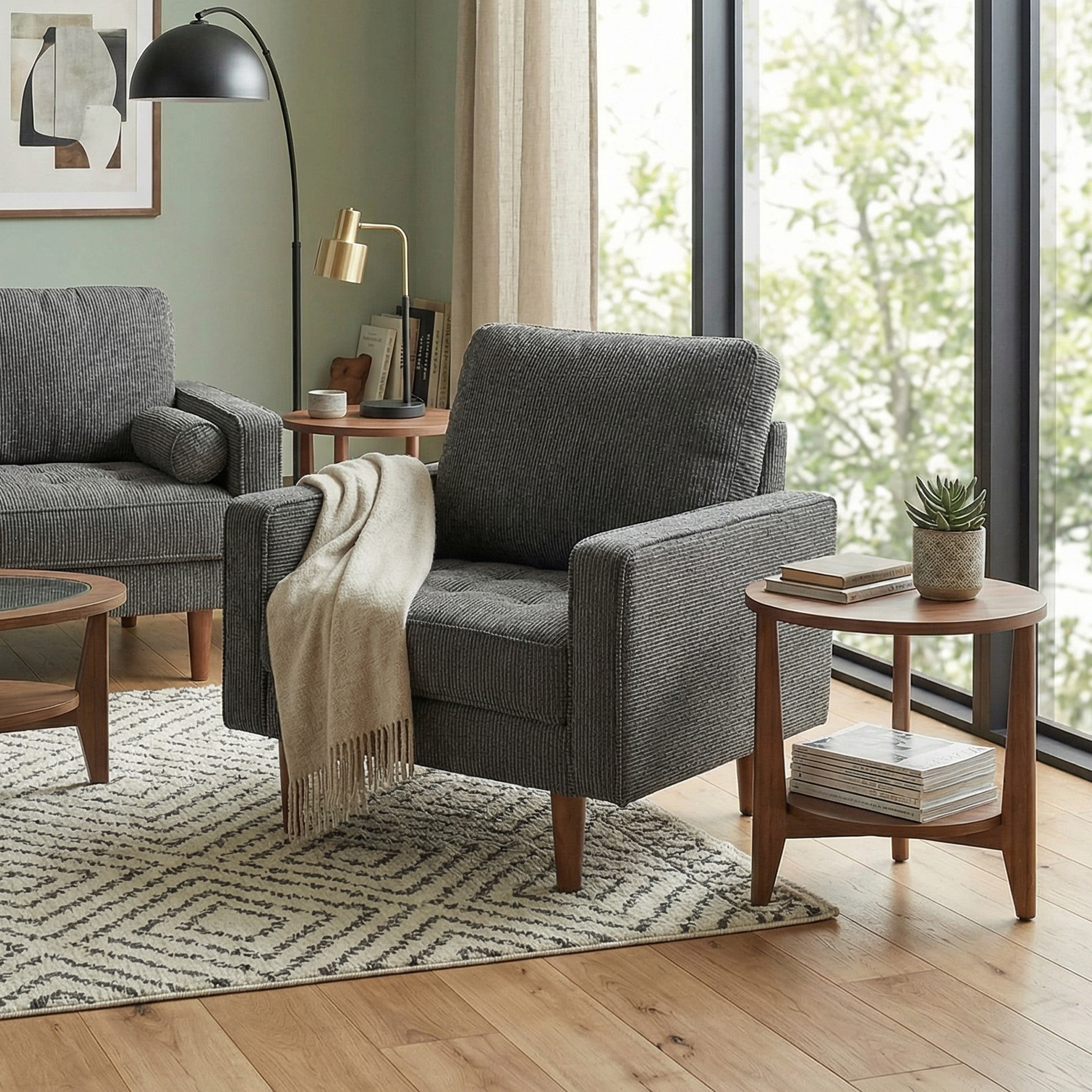 Uttre One Seater Sofa, Carbon Black