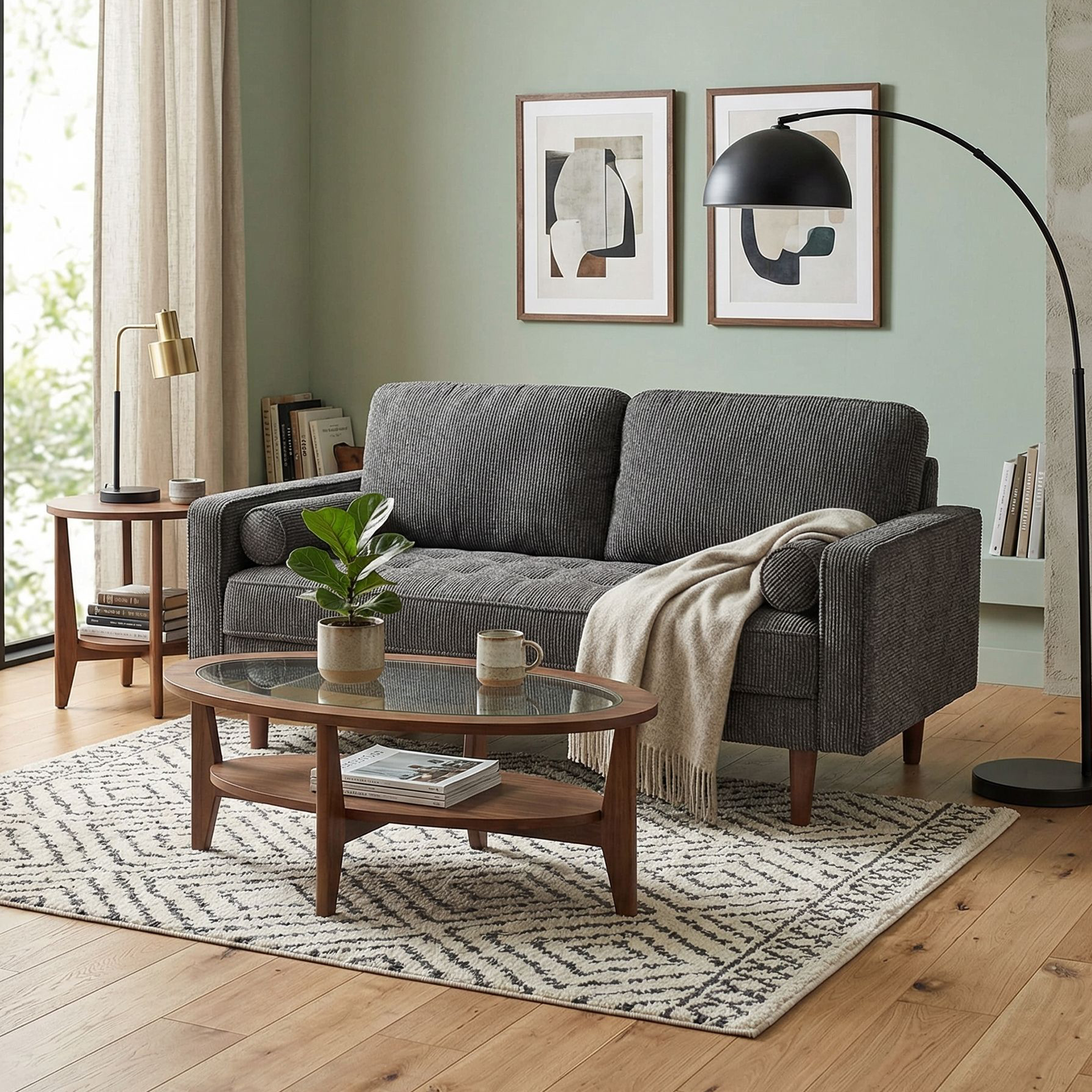 Uttre Two Seater Sofa, Carbon Black