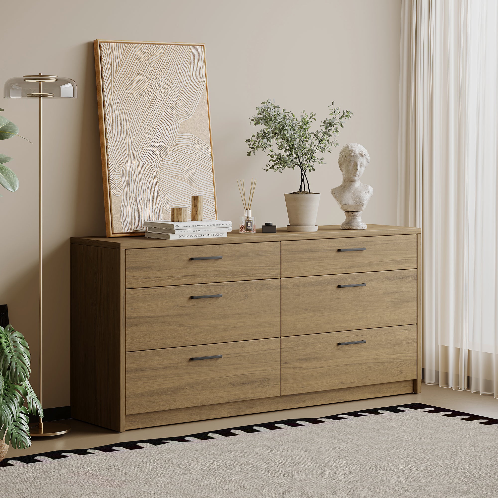 Væla 6 drawer chest, Grey Oak